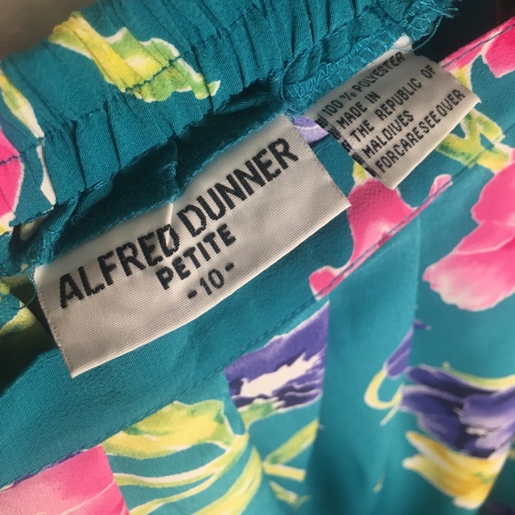 Alfred Dunner | Women’s Teal Floral Print TOP/SKIRT Set - Picture 12 of 14